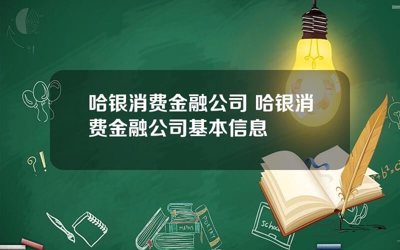 哈银消费金融公司 哈银消费金融公司基本信息